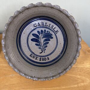 Vtg Westerwald Pottery Salt Glazed Stoneware Carlisle PA Pie Plate Signed 1993